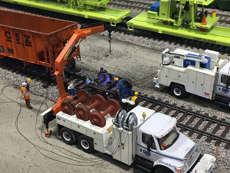 CSX Railroad MOW Freight Car Wheel Change